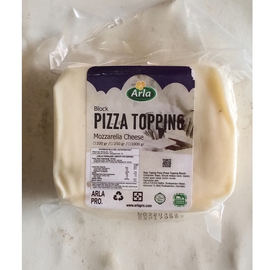 

FROZENFOOD ARLA PIZZA TOPING MOZZARELLA CHEESE 200gr