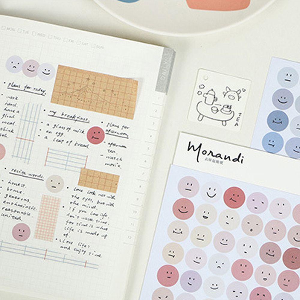 Mxbeauty Bahan Sticker Jurnal Perlengkapan Sekolah Custom Stiker Kertas Note Sticker Morandi Series Diary Handphone Idol Card Decor