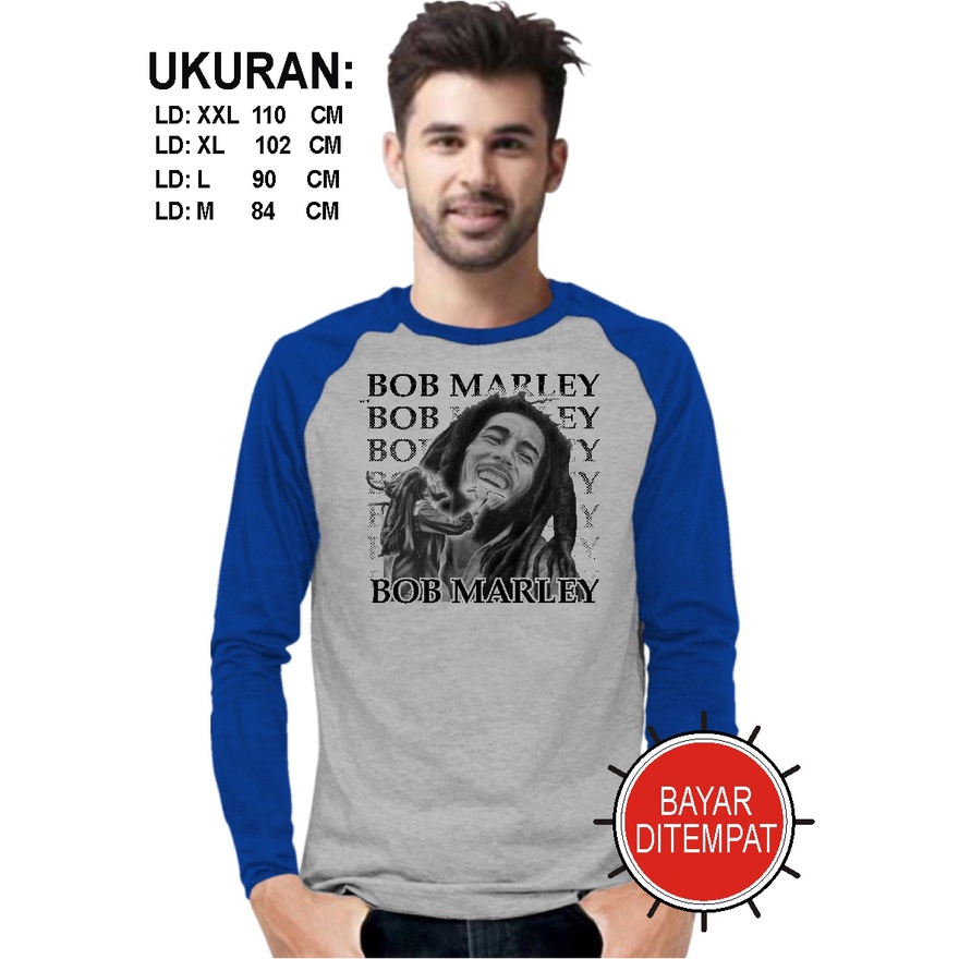 Bob marley/kaos pria reglan lengan panjang/kaos distro/kaos fashion