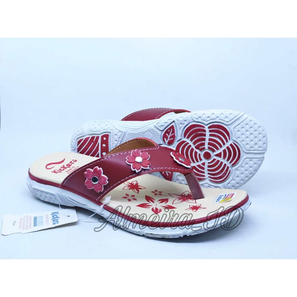 Sandal Jepit Anak Perempuan Kickers Motif Bunga Cantik | Sandal Import | Sandal Elastis