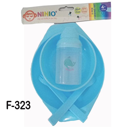 NINIO Feeding Set Alat Makan Mpasi Bayi Gelas Mangkok Sendok Garpu Piring Gelas Training Cup F323