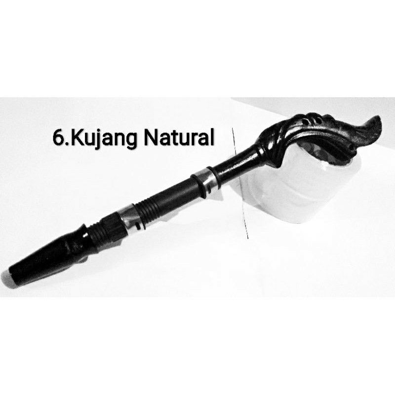 Pahul Gagang Joran Reel Ukir Motif Kujang Hitam