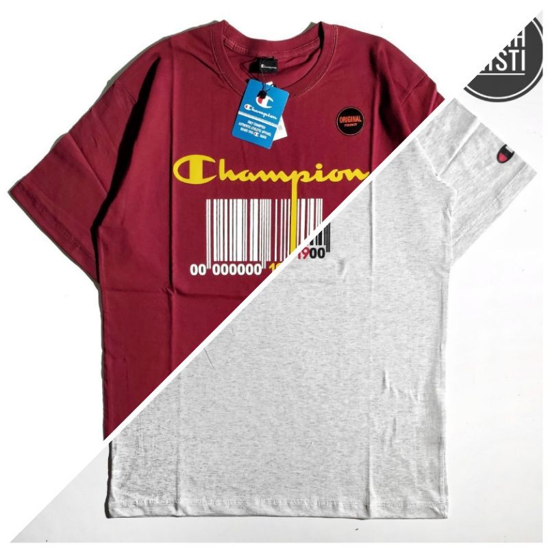 KAOS LOGO CHAMPION BARCODE | KAOS CHAMPION SCRIPT TEE SABLON - 100% ORIGINAL