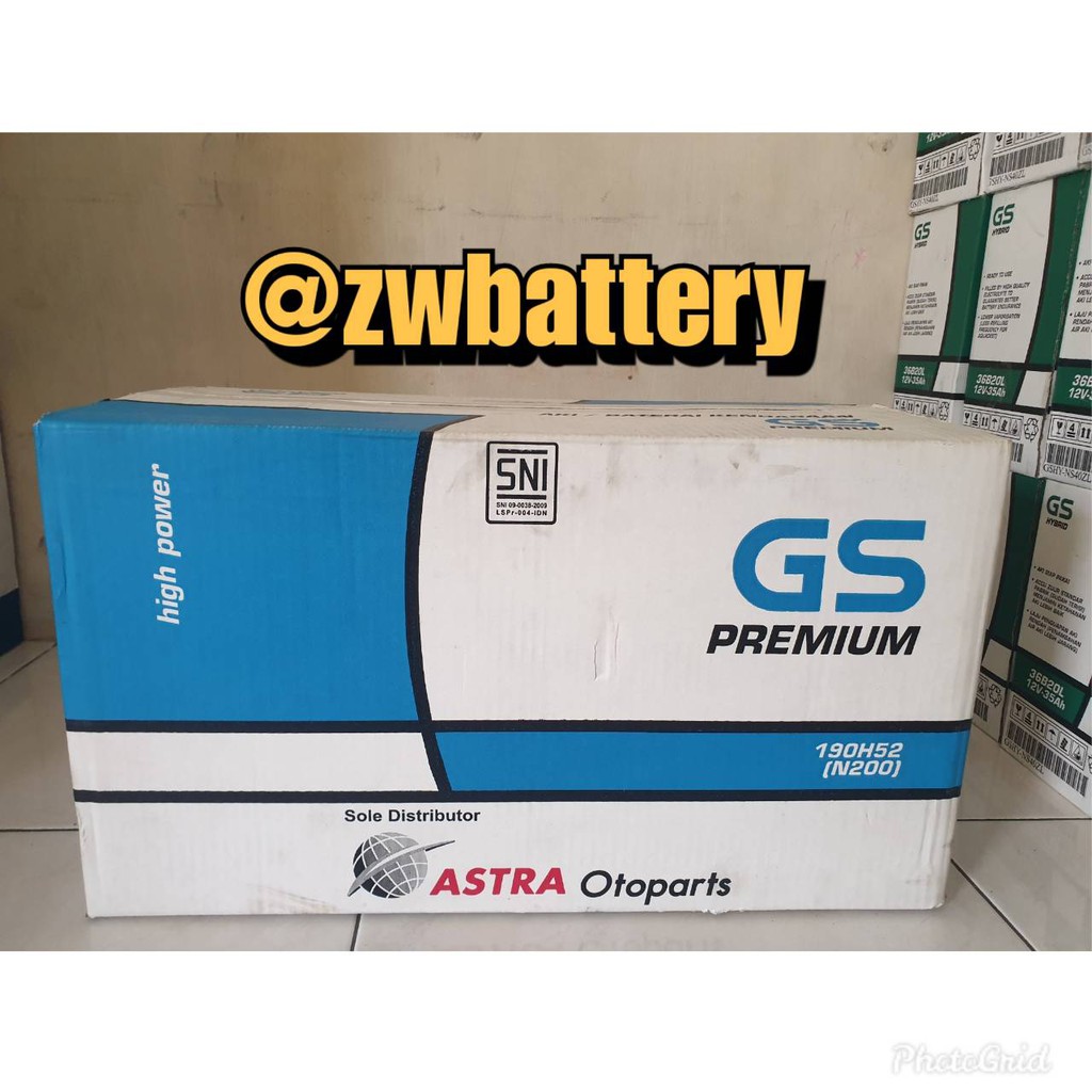 AKI GENSET GS PREMIUM ASTRA N200 / 190H52 AKI BASAH 12V / 200AH