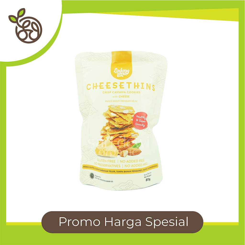 

LADANG LIMA CHEESETHINS GLUTEN FREE CRISP CASSAVA COOKIES WITH CHEESE 80 GR