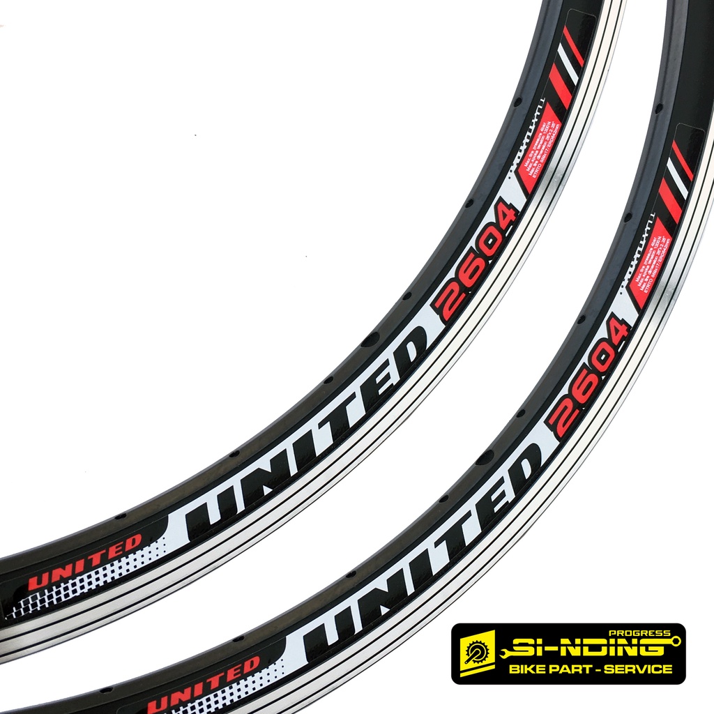 Velg Rims Sepeda MTB United 26 Inch Lubang Hole 36 Alloy Double Wall 2604
