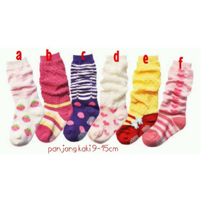 KAOS KAKI ANAK CEWEK LUCU PAUD TK PANJANG SELUTUT PANJANG TELAPAK 9-15CM