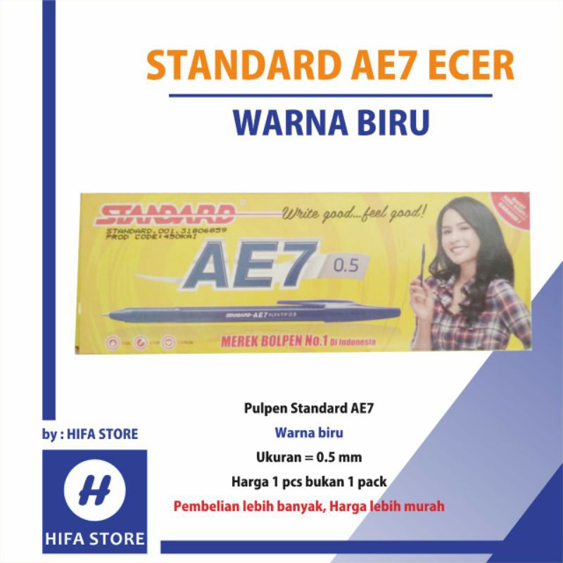 

Pulpen Standard AE7 biru eceran