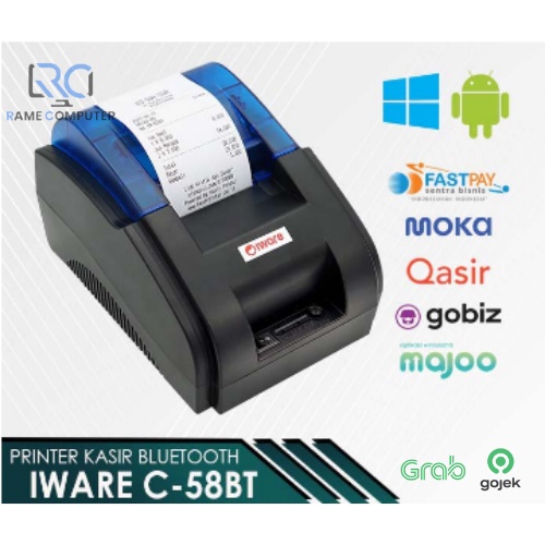 PRINTER BLUETOOTH KASIR IWARE C-58BT SUPPORT CASH DRAWER BONUS KERTAS THERMAL