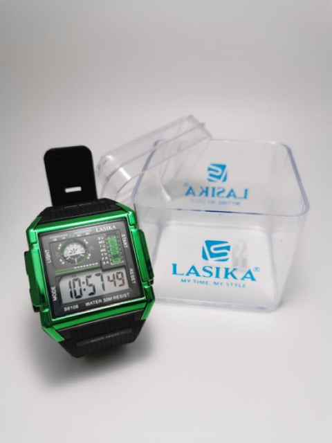 Jam tangan sporty digital pria rubber tahan air lasika