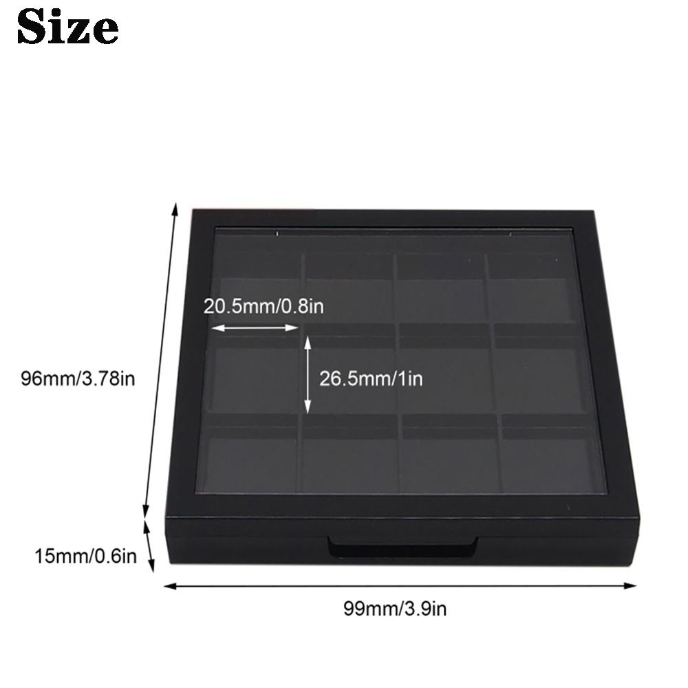 MXBEAUTY High Quality DIY Eyeshadow Palette Portable Lipstick Sample Box Empty Eyeshadow Dish Refillable Box Transparent Lid Beginners Black Women Girl Makeup Case Eye Makeup Storage Box/Multicolor