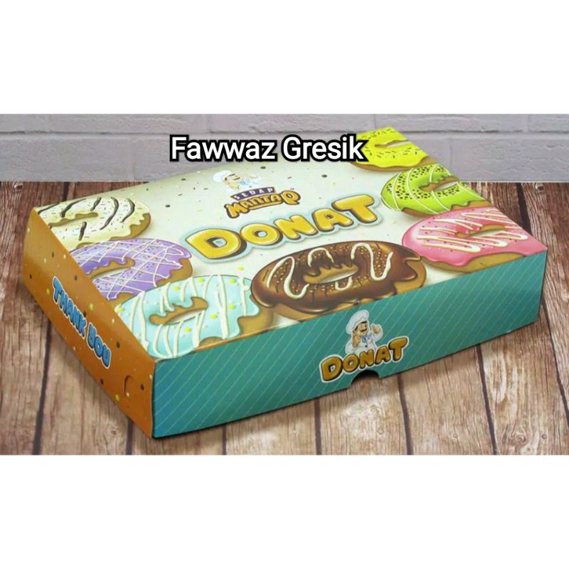 (10pcs) Kotak Donat Isi 6 - Dus Box Donat - Sedap Mantap 27x18,5x5,3 cm