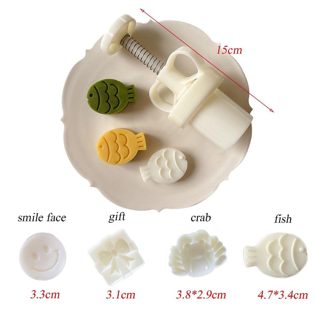 Nickolas1 Cetakan Mooncake Lucu Mini Kue Kering Membuat Perangko Cookie Dessert DIY Manual Dekorasi Kue