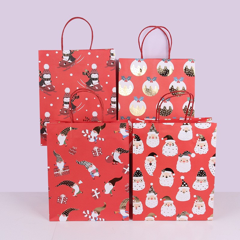 BXKT paperbag box kotak natal christmas bingkisan hadiah goodie bag me - MERAH PUTIH, S