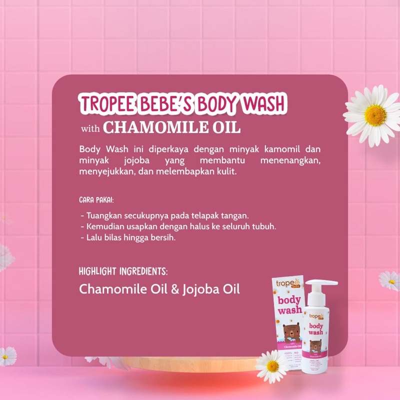 Trope Bebe Shampo &amp; Body Wash 2in1 Hair to Toe // Tropeebebe Shampo Sabun Mandi Bayi Anak Body Wash Kids Almond // Body Wash Chamomile // Shampo &amp; Body Wash