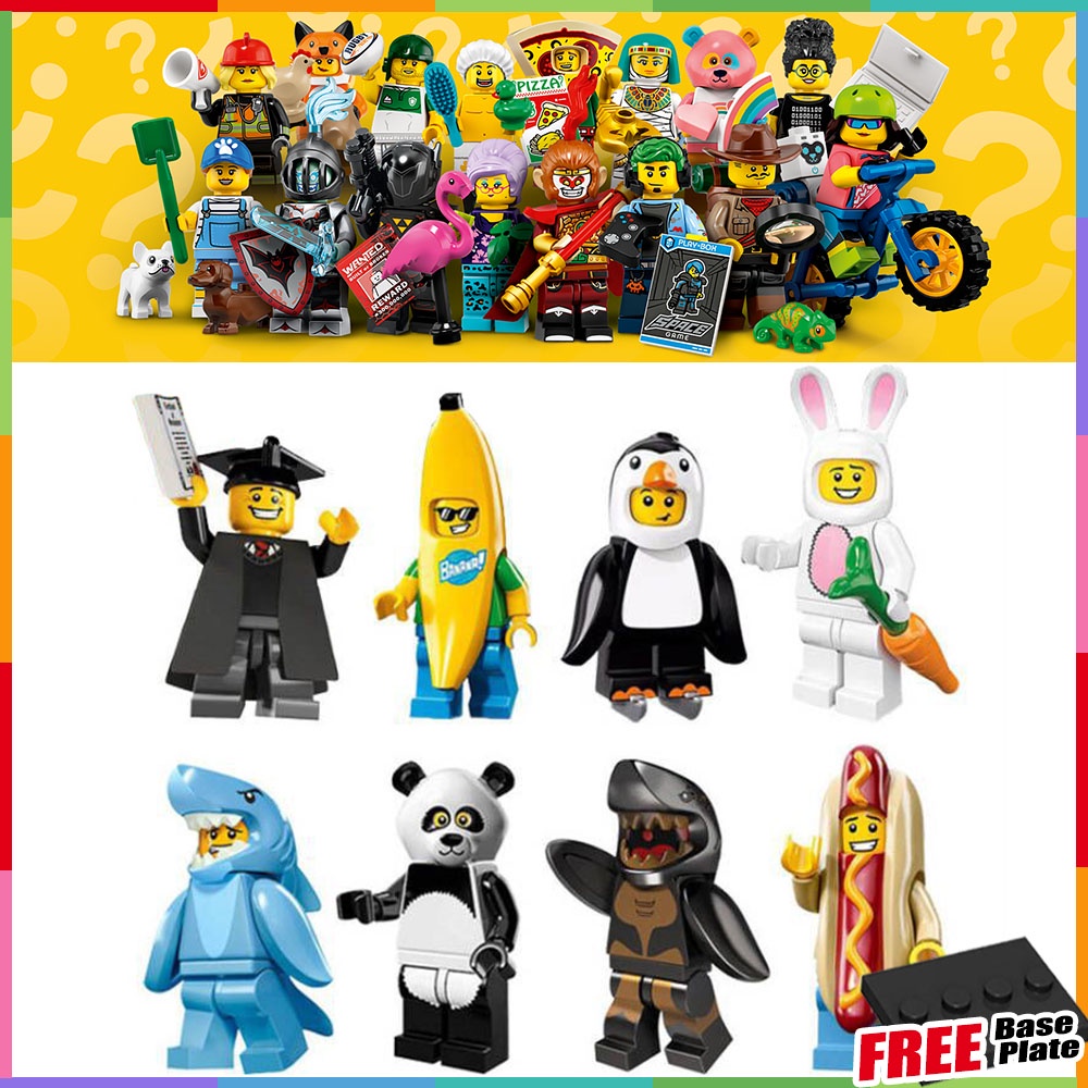 Shark Man Minifigures Sausage Man Banana Man Penguin Man Graduate Sausage Man Rabbit Panda Koleksi Angka Mini