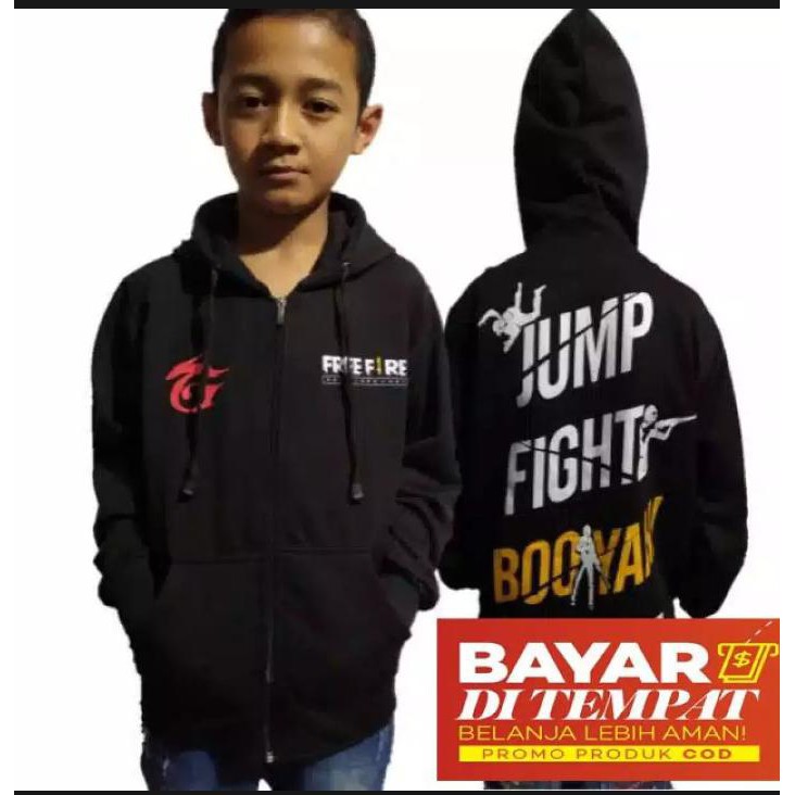 [ Bayar Di Tempat ] Jaket FRE FIRE / Sweater Hoodie FRE FIRE Anak Terbaru Premium Bahan Tebal