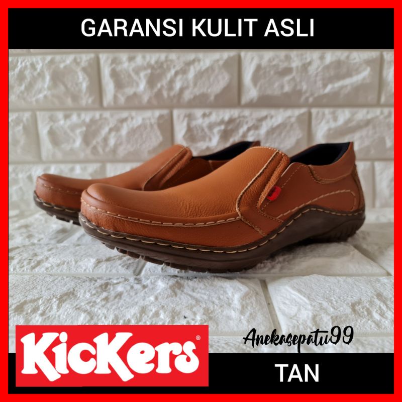 SEPATU PANTOFEL KICKERS PRIA KULIT ASLI GARANSI PROMO / SEPATU KERJA COWOK PANTOPEL FORMAL WEDDING