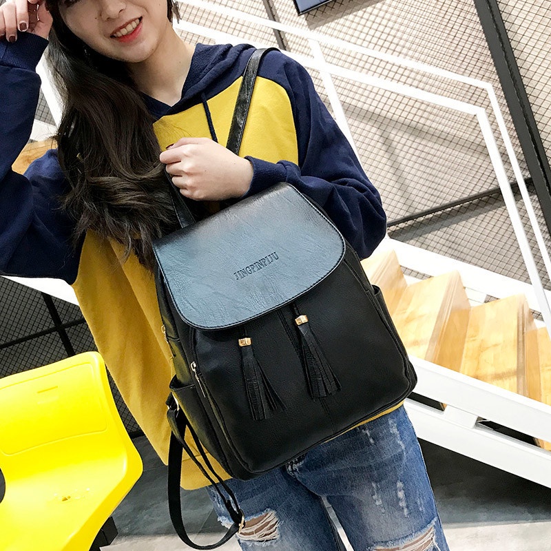 CYS Tas Ransel Fashion Korea Tas Ransel Kulit PU Tas Ransel Sekolah Kuliah Kerja Tas Import Termurah Berkualitas T250