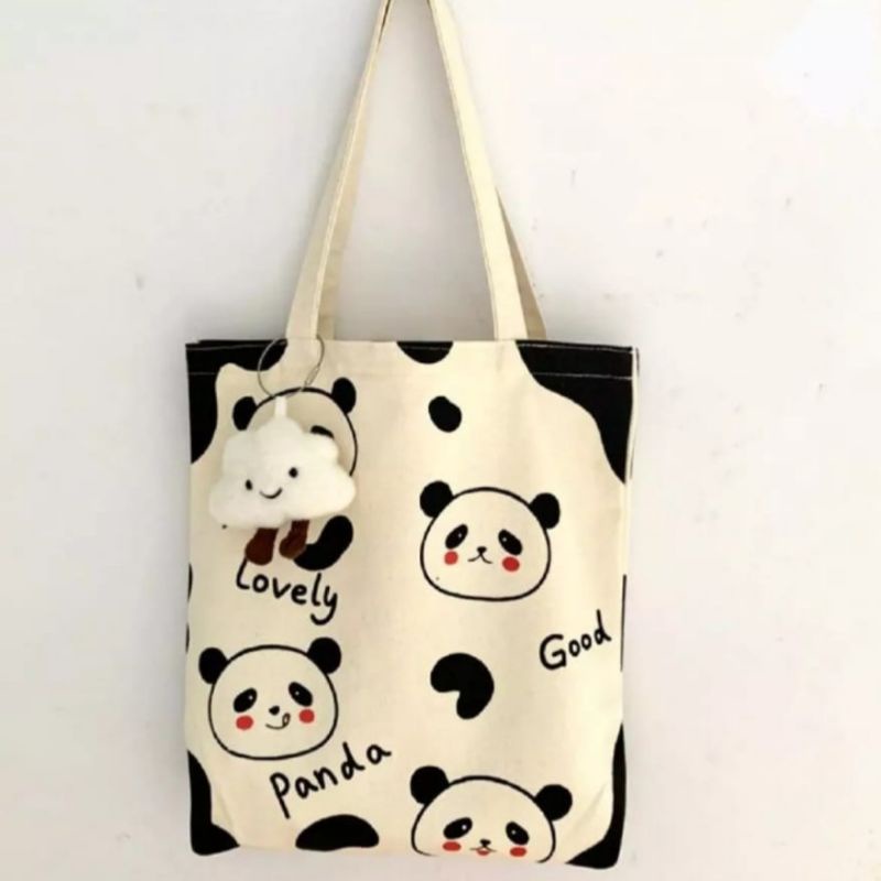 HDS_BAG / PANDAQU Tote Bag Wanita  Motif Terbaru karakter CartoonToteBag tote bag custom tas tote wanita