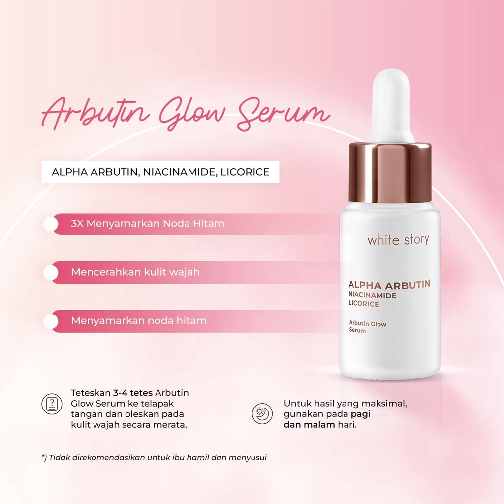 White Story Brightening Paket Wajah + Arbutin Glow Serum (FREE POUCH)