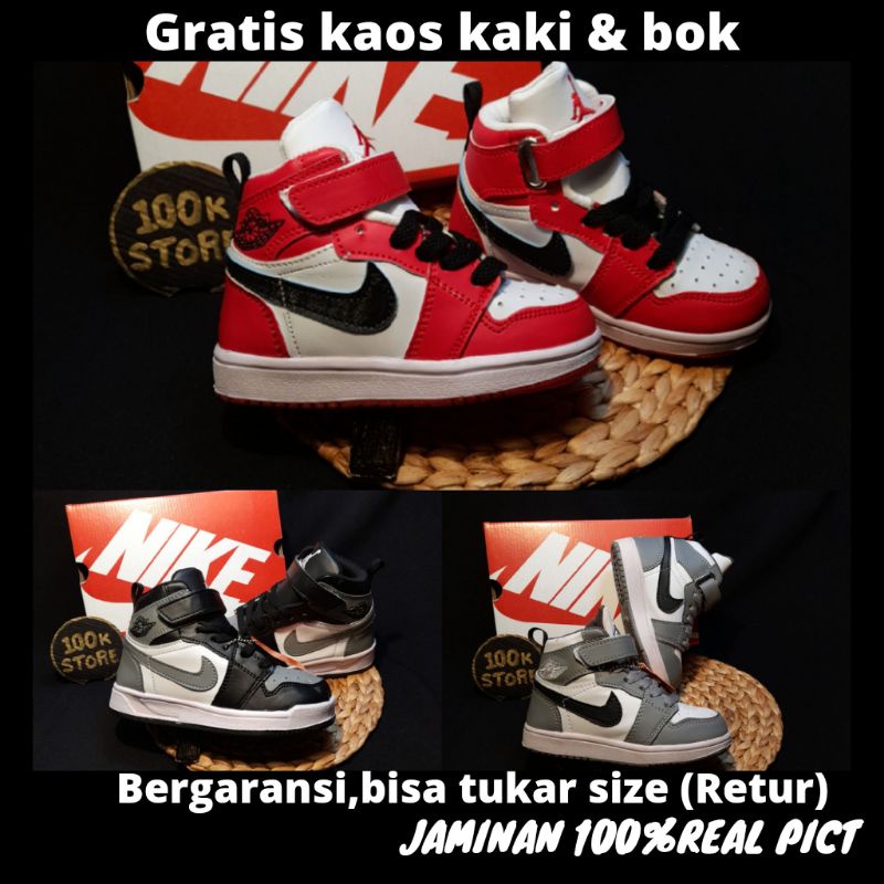 sepatu sneaker anak laki laki dan perempuan Nike jordn size 19-35 jaminan real pict