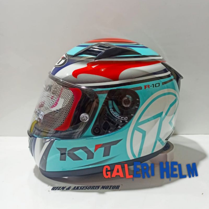 Helm KYT R10 Flat Visor | AQUA BLUE