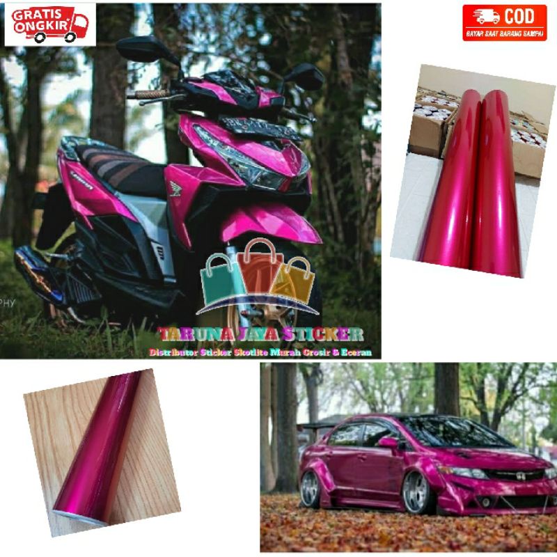 Stiker Skotlet Pink Candy Skotlet Motor Pink Candy Stiker Candy pink Stiker Decal Wrapping pink Moto
