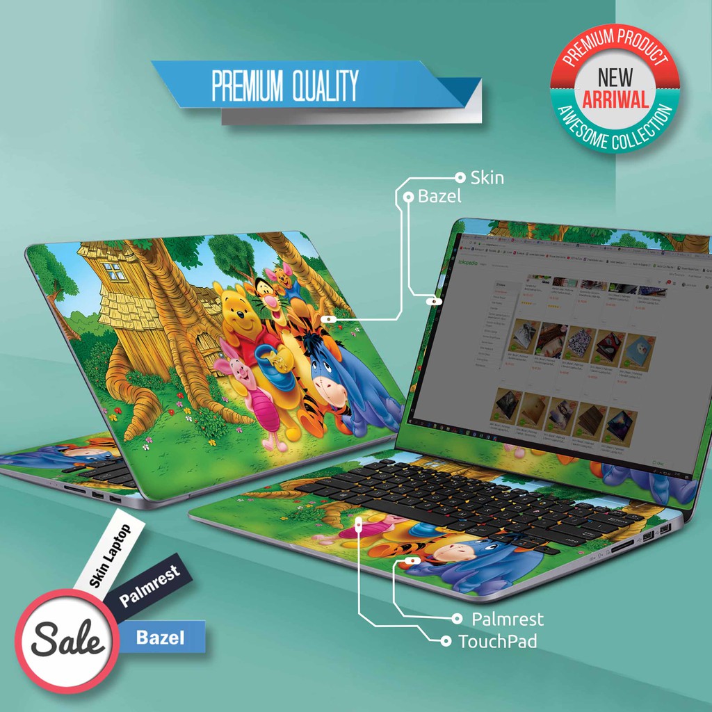 Skin | Bazel | Palmrest | Garskin Laptop Full Body | Winie The Pooh