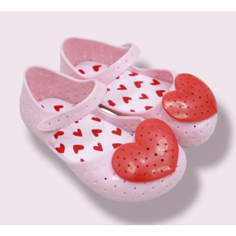 SEPATU SANDAL JELLY ANAK PEREMPUAN PORTO POLY SEPATU BALITA MOTIP LOVE CANTIK