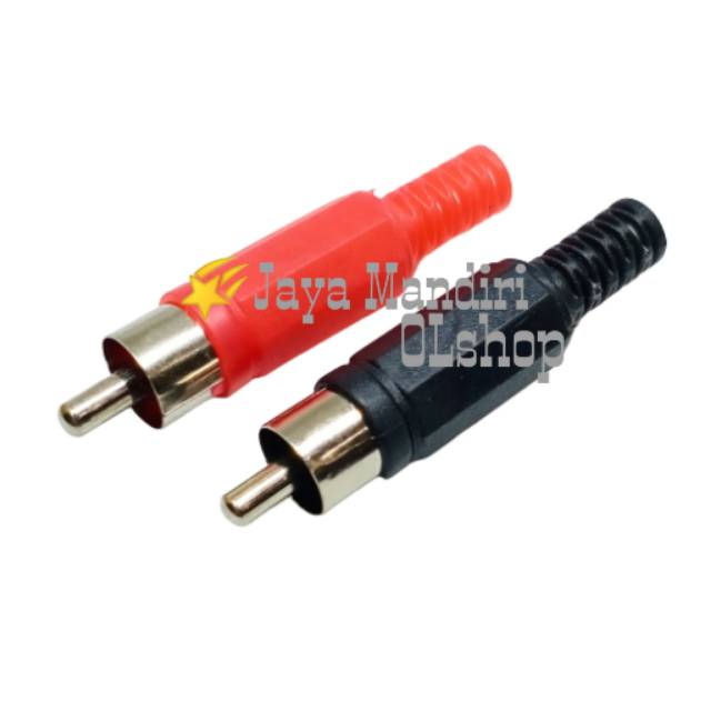 Jack RCA Plastik / Jack RCA PVC Merah + Hitam