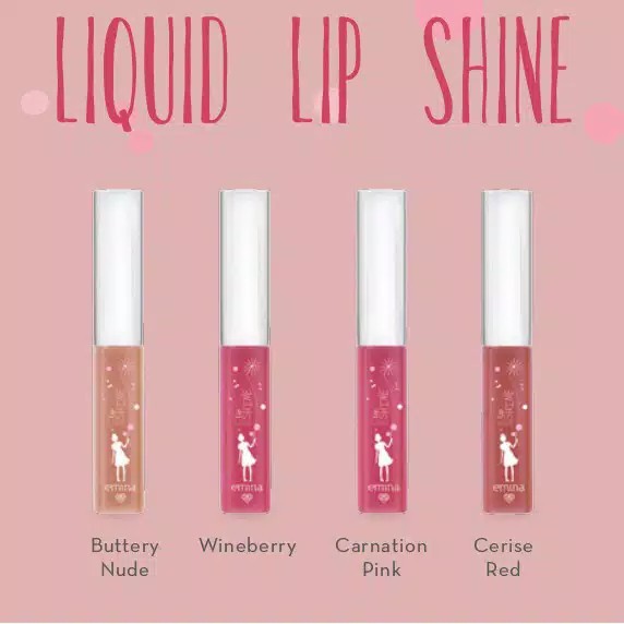 Emina Liquid Lip Shine Cerise red / Wineberry / Carnation pink/ Buttery nude 4.5ml (100% Original)