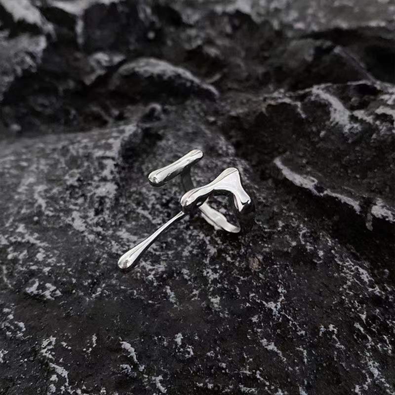 Siy Cincin Terbuka Adjust Gaya Punk Warna Silver Untuk Perhiasan Pria / Wanita
