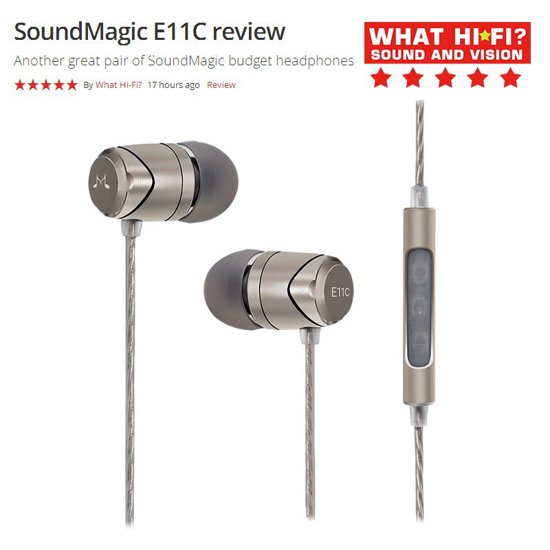 SoundMagic E11C Garansi Resmi 1 Tahun Sound Magic E11 C In Earphone With Mic + Volume Control / Headset / Handsfree Mikrofon / Earphones Microphone / Hifi Audio