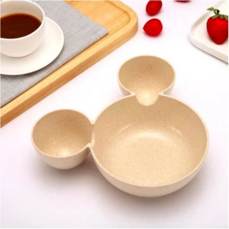 Mangkok Anak Mickey Mouse Bahan Jerami Mangkuk Makan Sup Mangkok Makan Mickey Piring Makan Mickey Anak Tempat Makan Anak