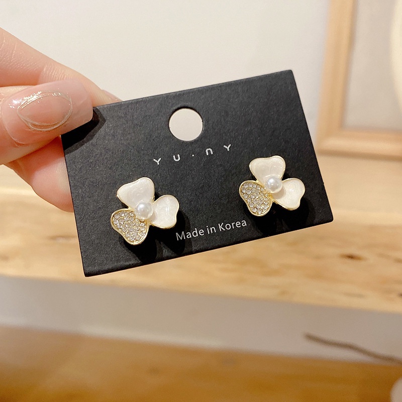 Anting Tusuk Silver 925 Desain Bunga Hias Berlian Gaya Korea Untuk Wanita