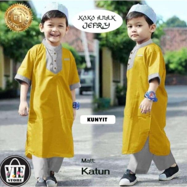 Pakaian KOKO ANAK JEFRY/Baju Lebaran Anak/Baju Koko Anak/Setelan Koko Anak/Baju Koko Anak Laki-laki/