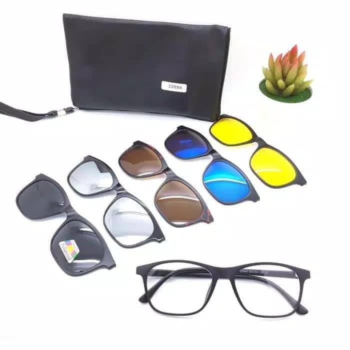 Kacamata frame wanita & pria clip on 2209