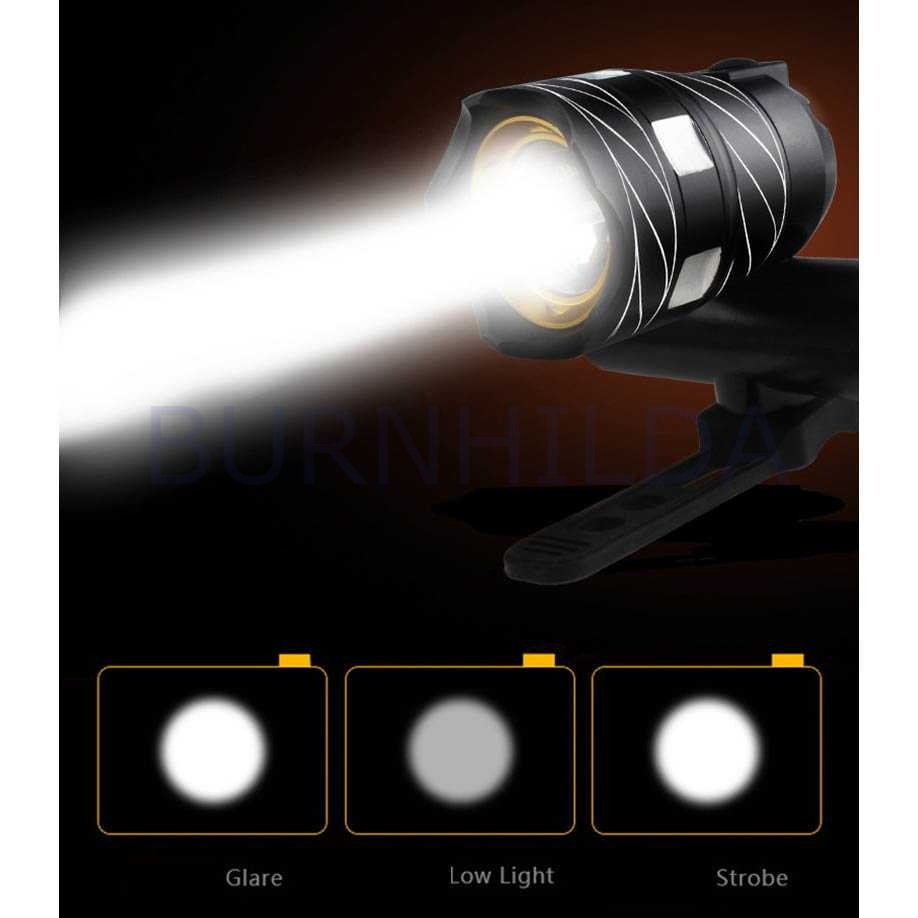 Lampu Sepeda LED Chargerable Zoomable Bicycle burnhilda