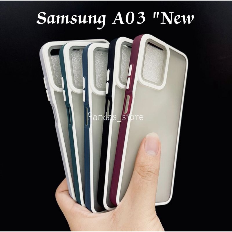 Pro Hybird Samsung A03 BARU Softcase Halus dan Elegan / Pinggiran Garis Putih Keren (Pandas