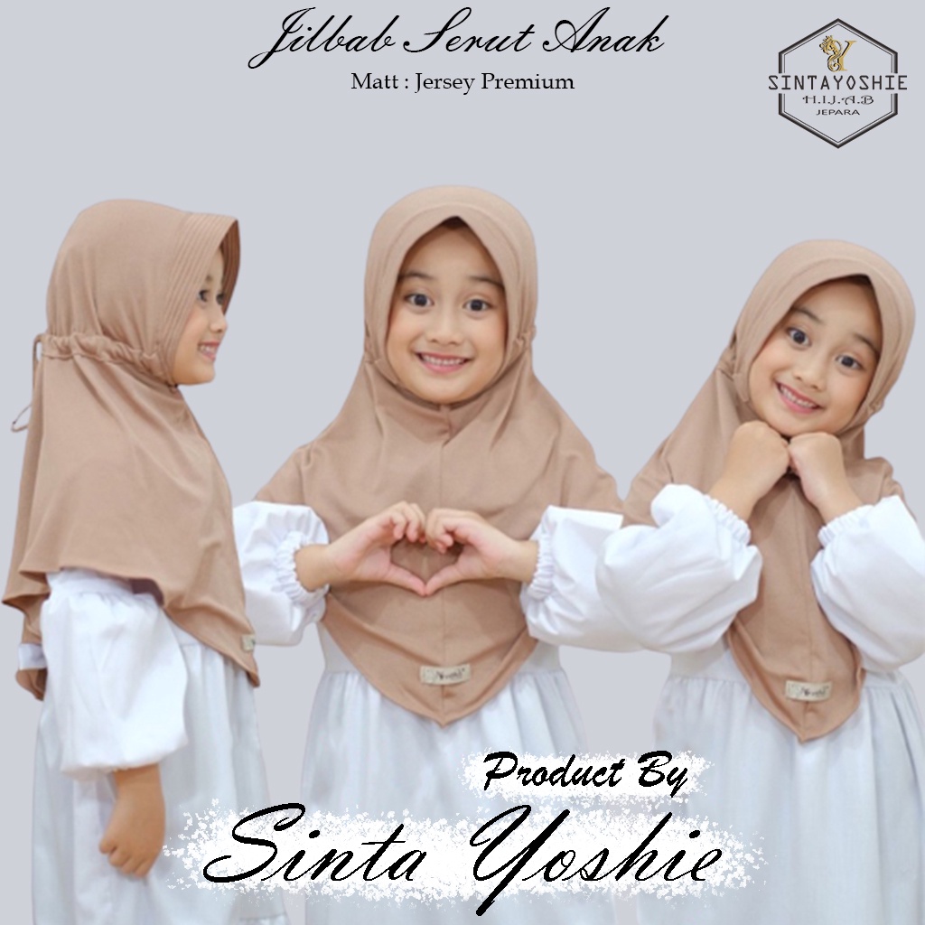 Jilbab Instan Anak Jersey 4-10 Tahun Serut Belakang Hijab Instan Kerudung Anak Jersey