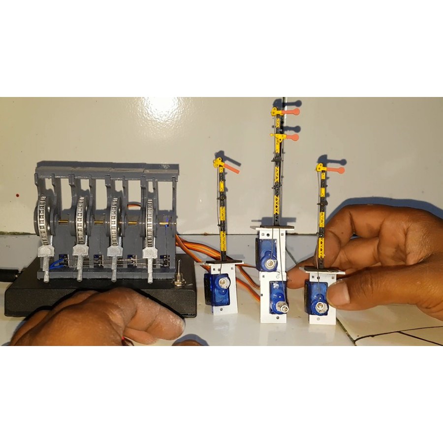 Semaphore / sinyal mekanik servo set skala N 1/160, mang irin