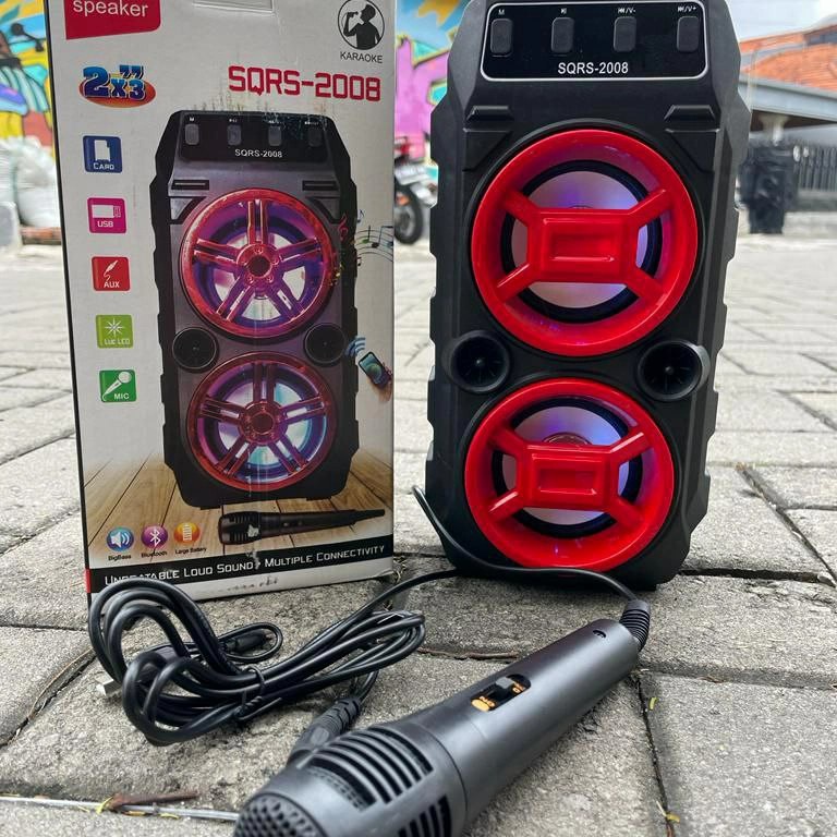 SQRS 2008 - Speaker Bluetooth Portable Speaker Karaoke plus Mic