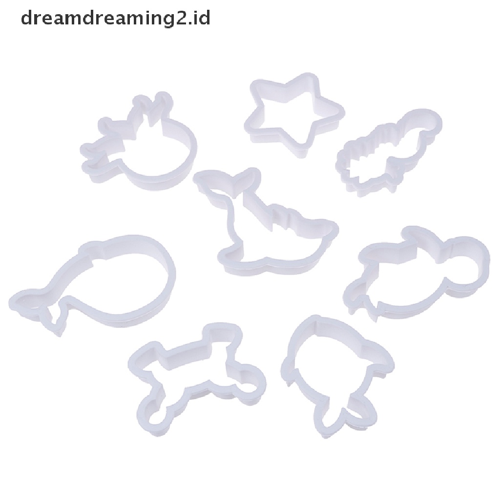 Whale 8pcs / set Cetakan Pemotong Adonan Kue Cookie Desain Sea Creatures Lumba-Lumba