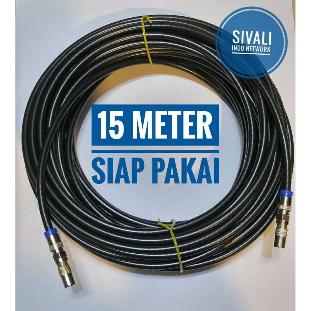 15 METER ANTENA TV BELDEN  MALE MALE UNTUK SET TOP BOX KE TV  /KABEL COAXIAL BELDEN RG6 SIAP PAKAI