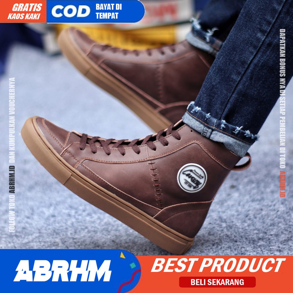 ABRHM X DANTE Sepatu Pria Casual Kulit Asli Sepatu Boot Sneakers Pria Sepatu Sneakers Casual Ori Sepatu Kasual Gaya Santai Keren Kekinian Original Shoes