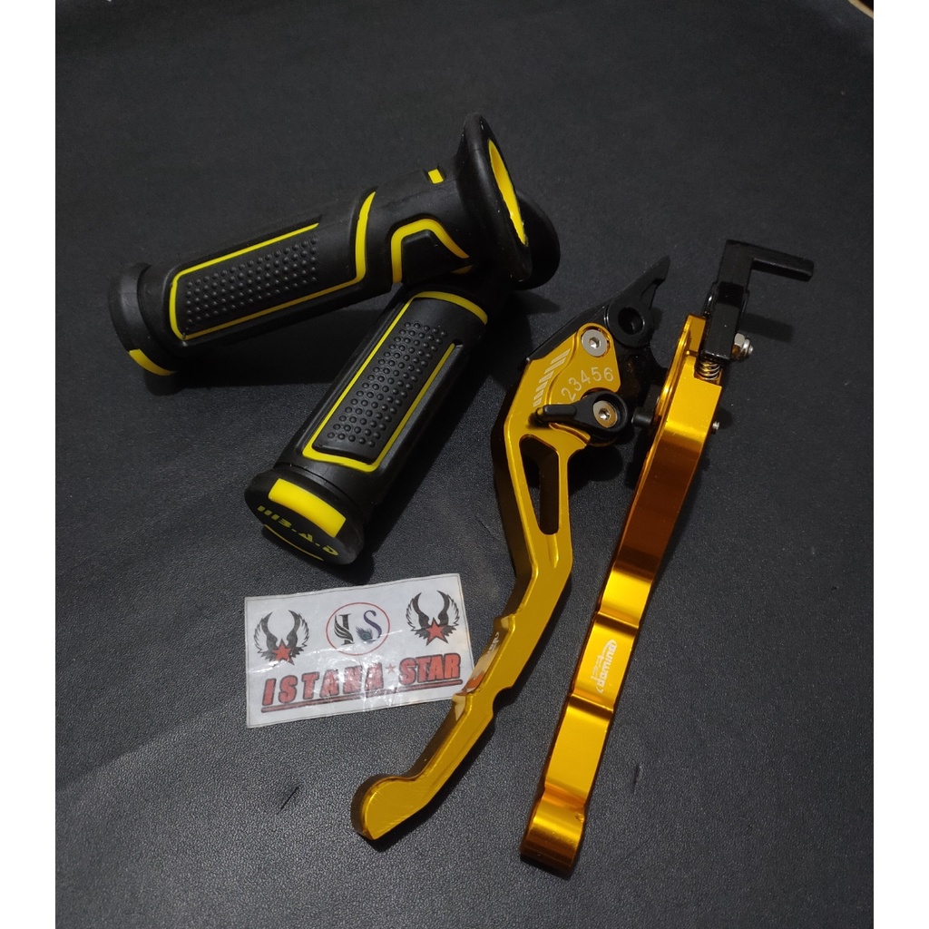 [PROMO] Handle REM Nmax 2015 2016 2017 2018 2019 / All New Nmax 2020 - 2 TONE - GOLD GRIP HAND GRIP HANDGRIP JALU STANG JALU JALU RING HARGA SEPAKET