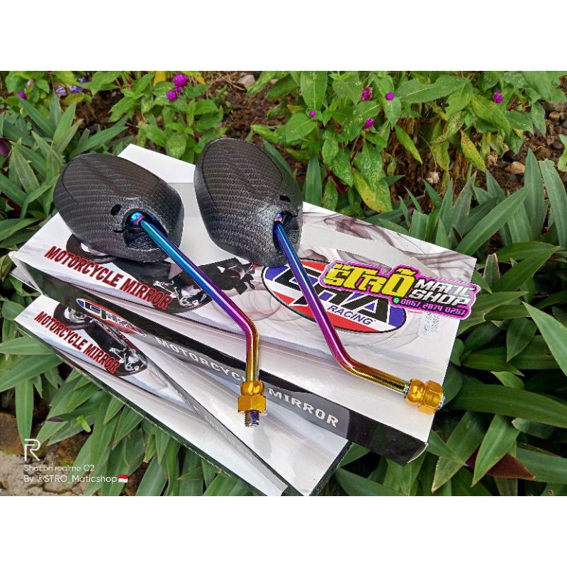variasi spion carbon tiang rainbow honda. spion  rainbow beat vario supra wave