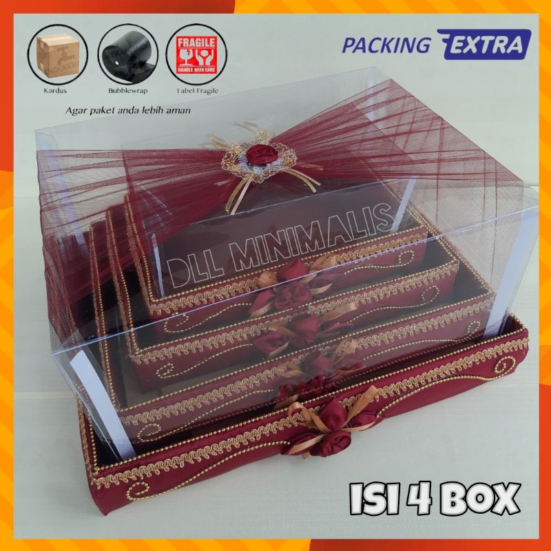 Kado Perayaan Untuk Pernikahan Box Seserahan Kotak Hantaran Lamaran Parsel mika Unik Kekinian ( Satu