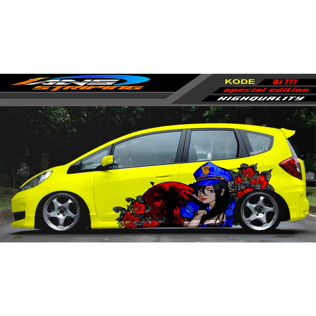 VARIASI STICKER MOBIL JAZZ BRIO AVANZA SIGRA YARIS / STIKER VARIASI MOBIL / MODIF STICKER MOBIL